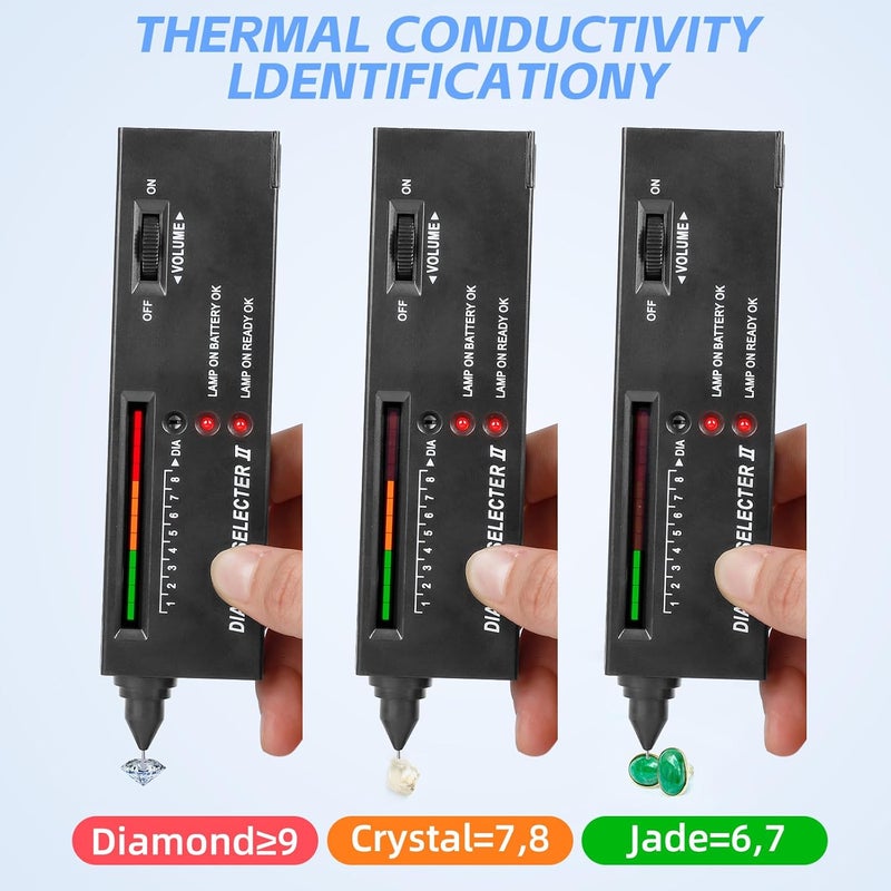 WUCID High Accuracy Precious Metal Tester, Diamond Tester Pen Professional, Diamond Detector for Novice and Expert, Jewelry Tester, Silver Polishing Cloths, Gemstone Claw, Stainless Steel Tweezers - Image 4